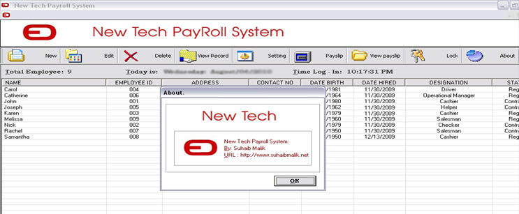 PayRoll Application For New Tech Systems, UK