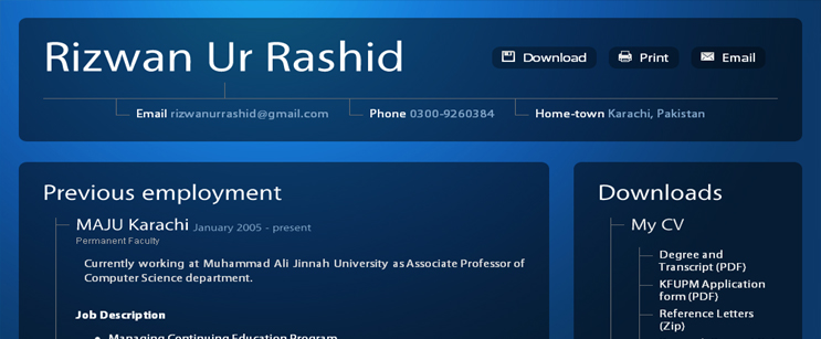 Personal website of Mr.Rizwan Ur Rashid